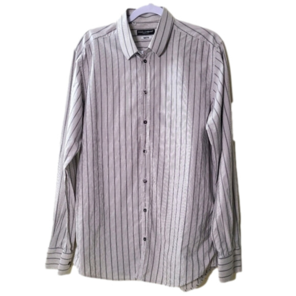 Dolce & Gabbana Martini vintage pinstriped long sleeve shirt (Ptp 21") - Picture 1 of 6